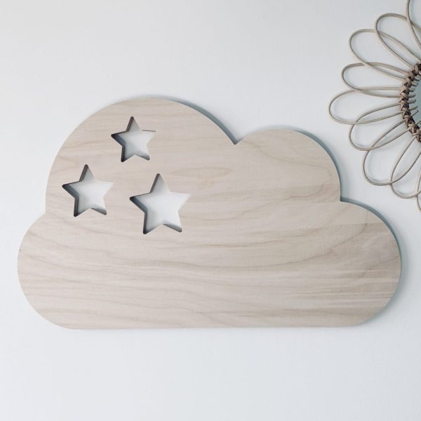 décoration en bois nuage étoilé- les petites hirondelles