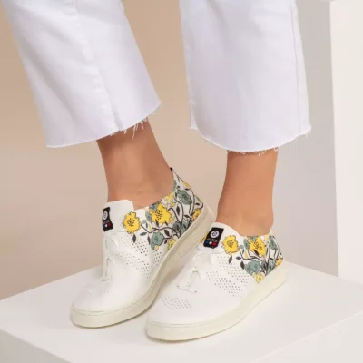 Ector sneaker original motif flower jaune portée