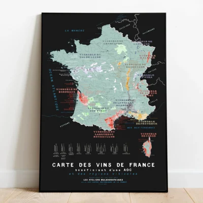 Carte des vins de France détaillée