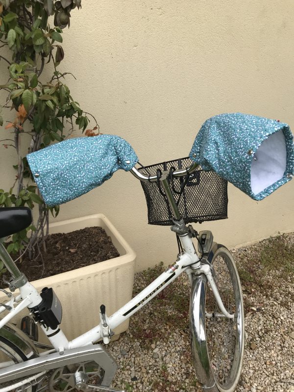 manchons de vélo pour guidon courbé petites fleurs bleues-suzon et suzette
