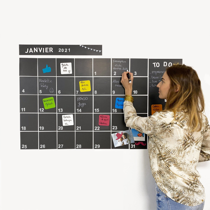 Calendrier mural magnétique - Planning mensuel - La carte française