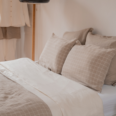 Housse de couette en lin blanche © Agathe Périer 2