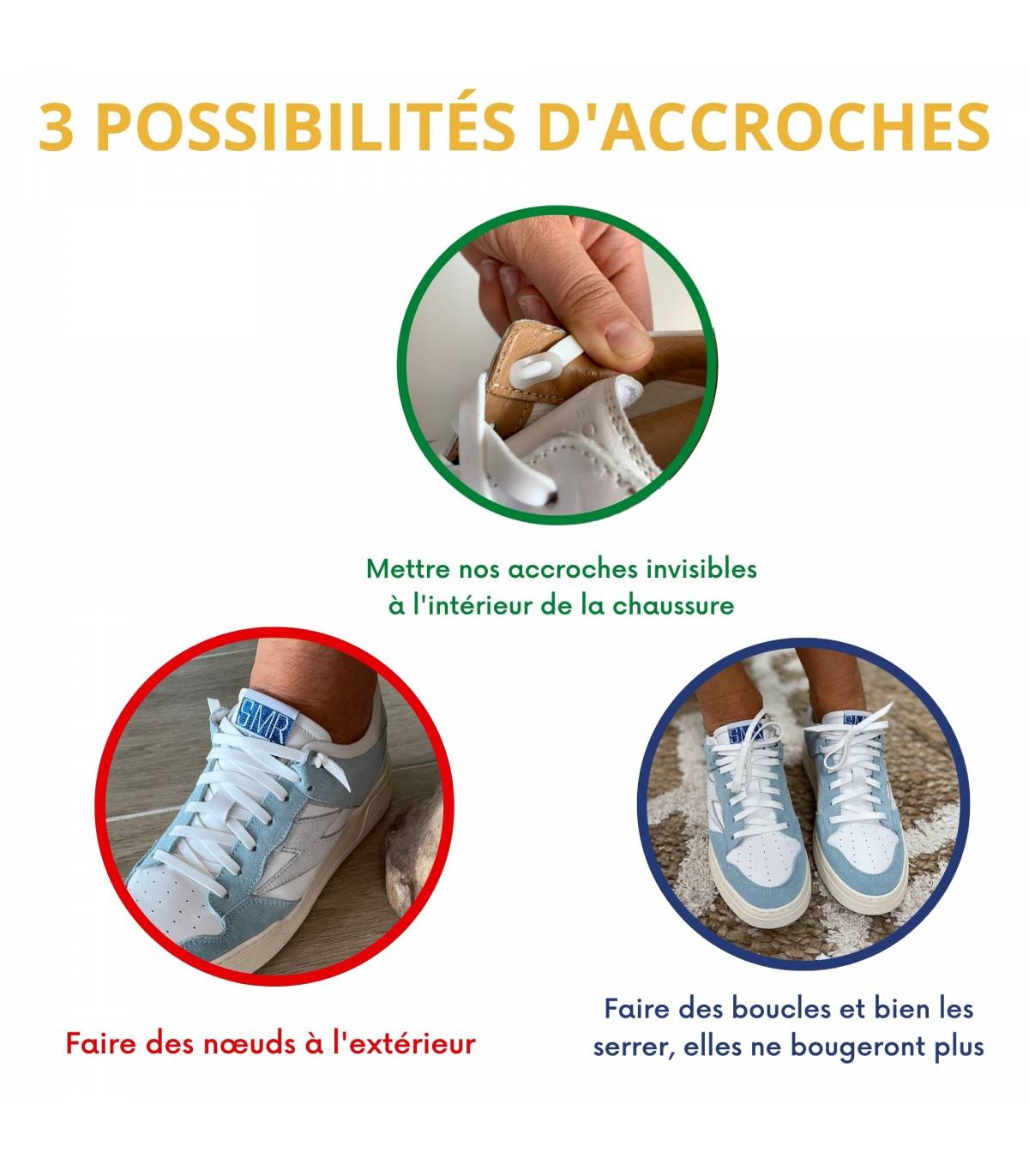 Lacets Larges (pour Sneakers) - Confectionné à Lyon (Auvergne Rhône-Alpes)