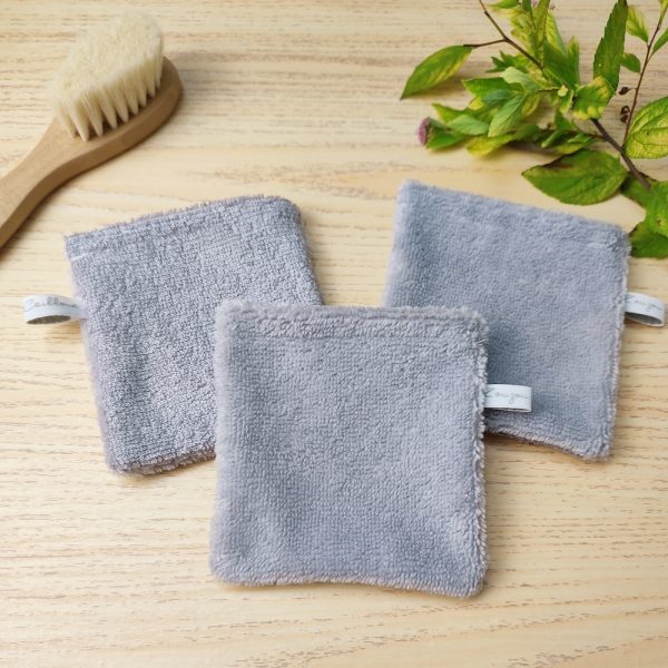mini gants de toilette couleur gris -zouzou cailloux