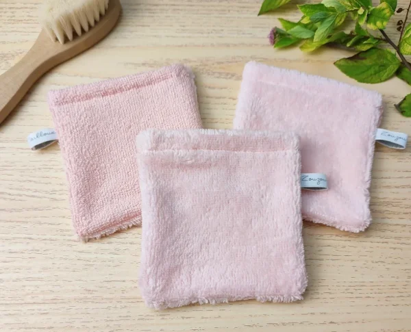 mini gants de toilette couleur rose -zouzou cailloux