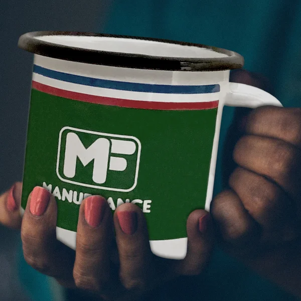 mug email vert avec logo MF Manufrance