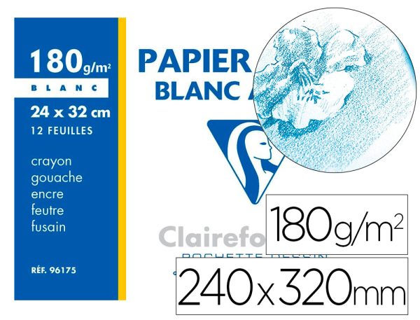 Papier Blanc 12 feuilles, Clairefontaine