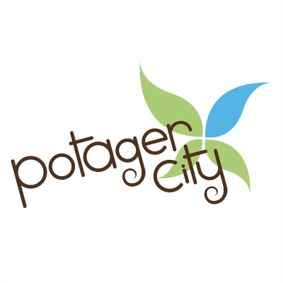 Logo Potager city en vert et bleu