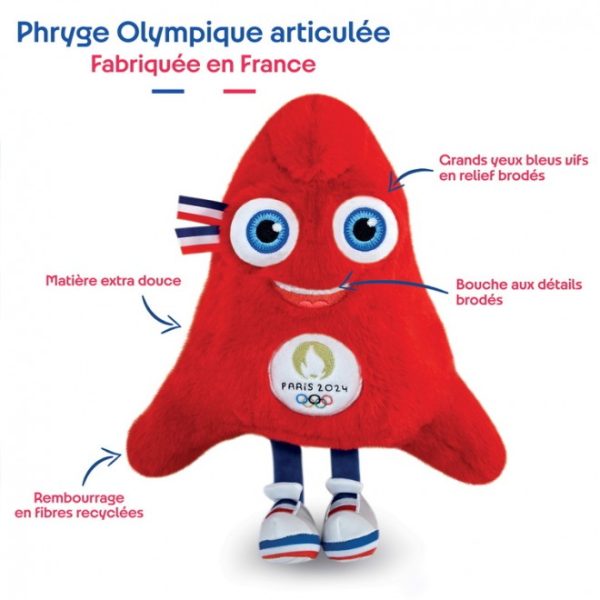Peluche Mascotte Officielle Jeux Olympiques Paris 2024 30 cm descriptif