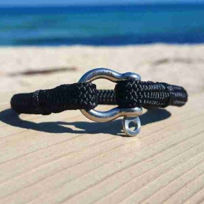 CAP HORN - Bracelet marin français noir Pit-N