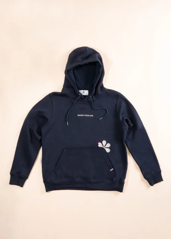 Maison Tricolore Le sweat à capuche femme bleu