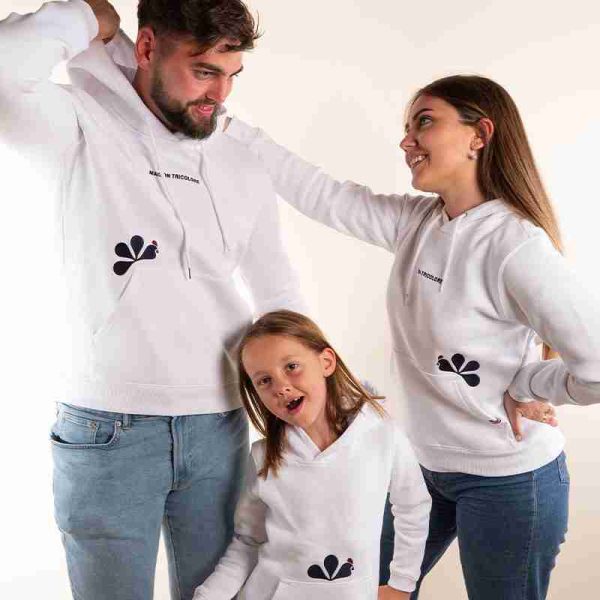 Maison Tricolore Le sweat à capuche femme blanc