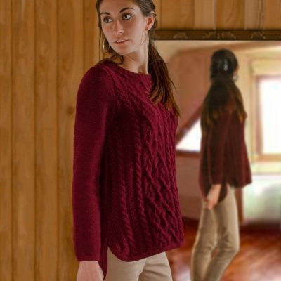 Pull femme laine Bordeaux Ardelaine