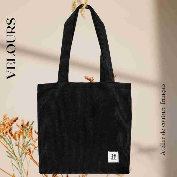 Sac en velours - Tote Bags noir la boutique BPM