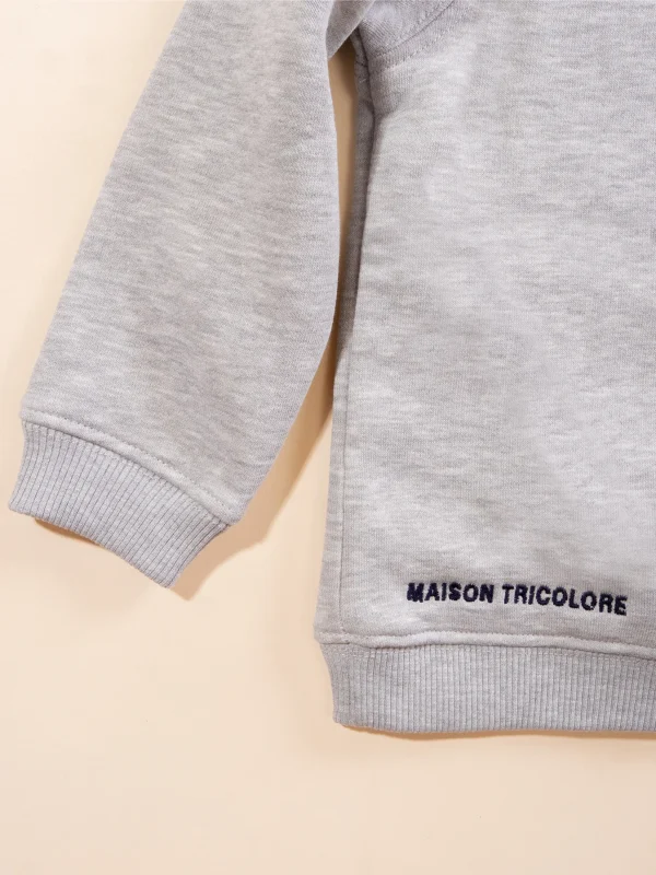 Maison française Le sweat classique mixte enfant gris