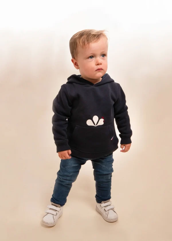 Maison tricolore Le sweat à capuche mixte enfant marine