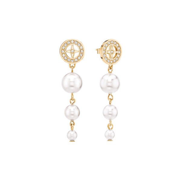 Goldaia Boucles d'oreilles dégradé de perles sur fond blanc