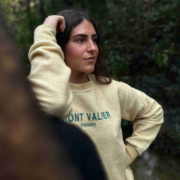 Mont Valier Sweat Col rond en Laine des Pyrénées femme naturel