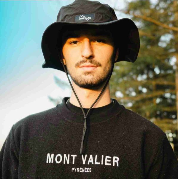 Mont Valier Sweat Col rond en Laine des Pyrénées homme noir