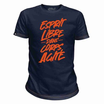 Adrenagliss Tee-shirt Homme CUSTOM TYPO bleu marine