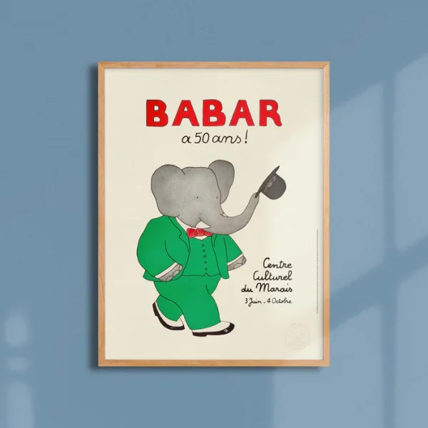 Affiche Babar La vie - Babar a 50ans