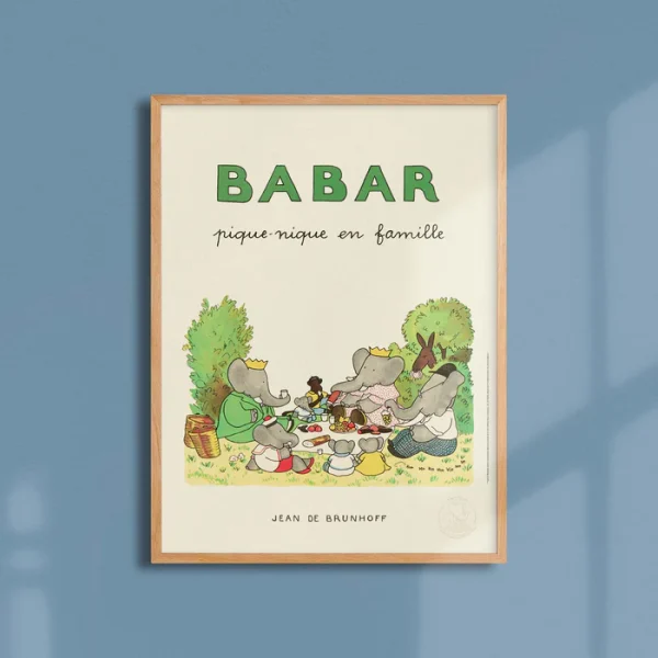 Affiche Babar Le quotidien - Babar pique nique en famille