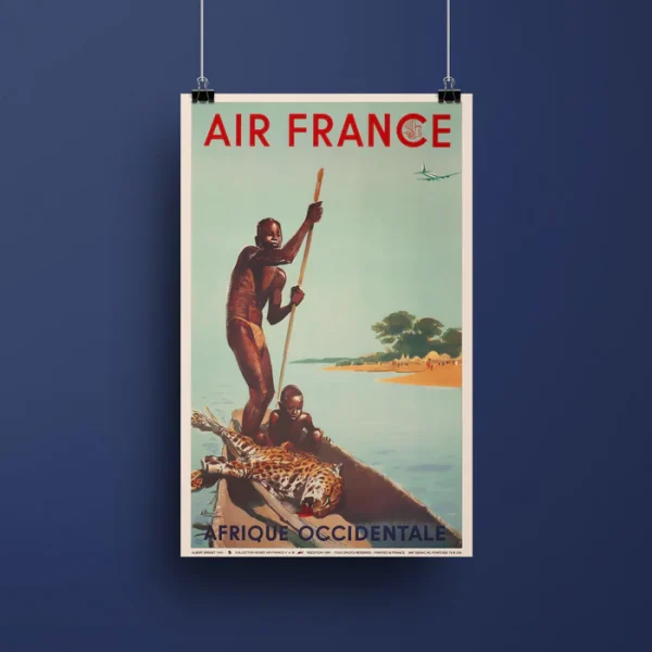 Affiche d'agence Air France Afrique Occidentale