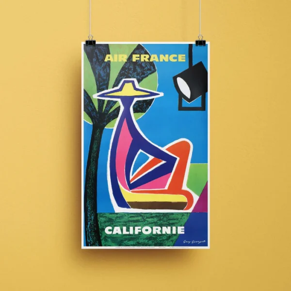 Affiche d'agence Air France Californie