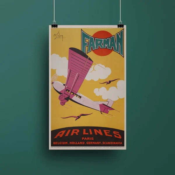 Affiche d'agence Farman Airlines
