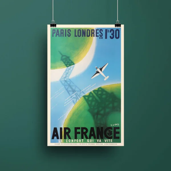 Affiche d'agence Paris Londres en 1h30