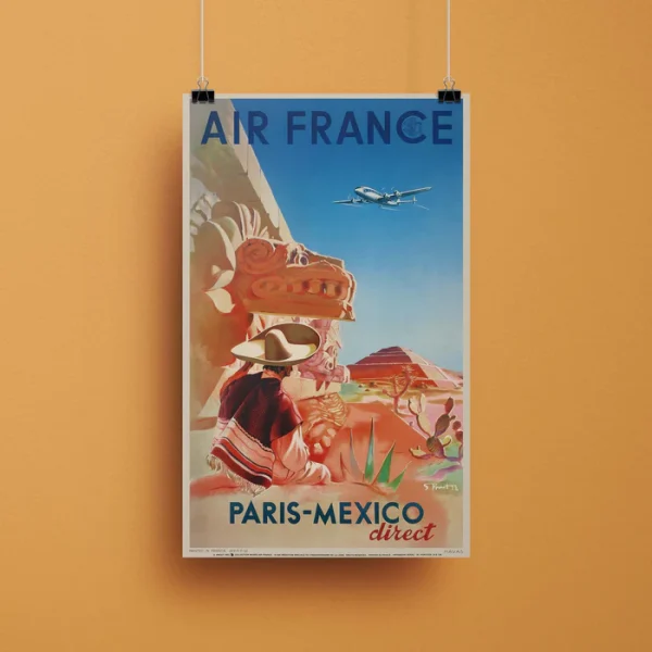 Affiche d'agence Paris Mexico