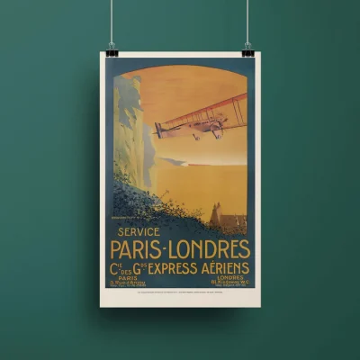 Affiche d'agence service Paris Londres