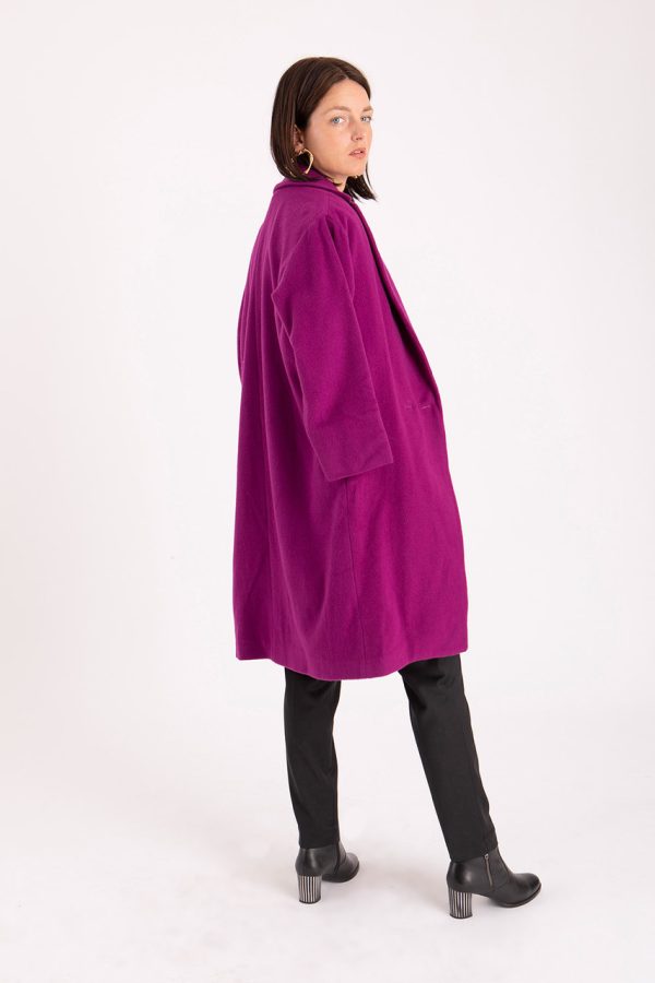 manteau violet femme coupe oversize fabrication fr