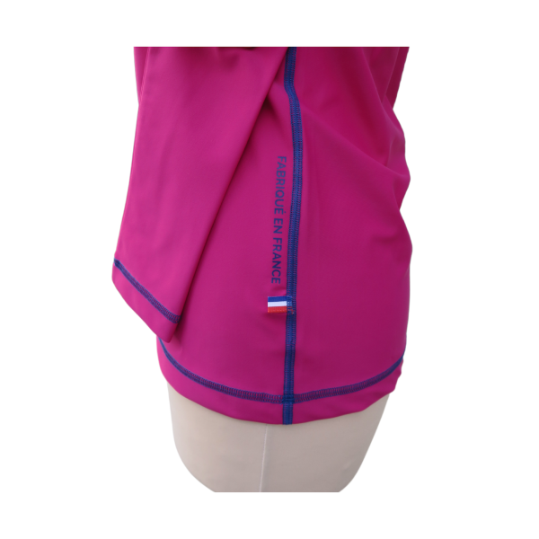 Lycra femme ML fuchsia col tricolore
