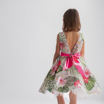 aoaoa mareva robe fille fleurs rose